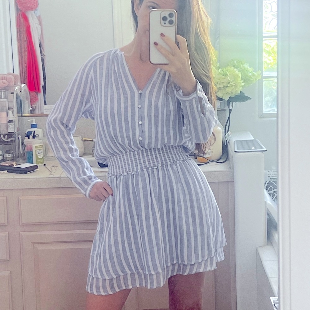 Rails Blue and White Striped Dress / Beach Coverup